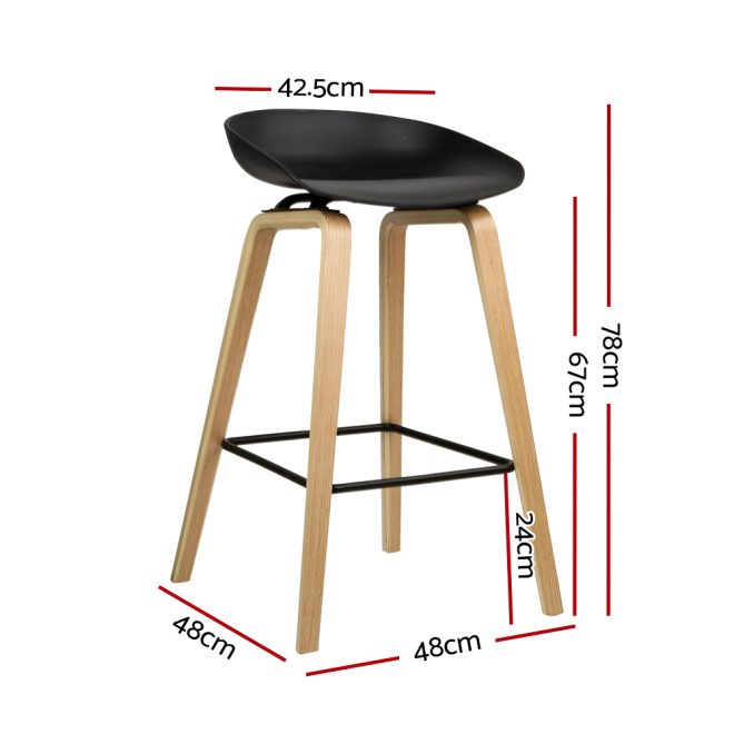 2x Bar Stools Wooden