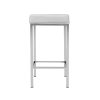 2x Bar Stools Leather Padded Metal White