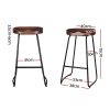 Backless Elm Wood Bar Stools