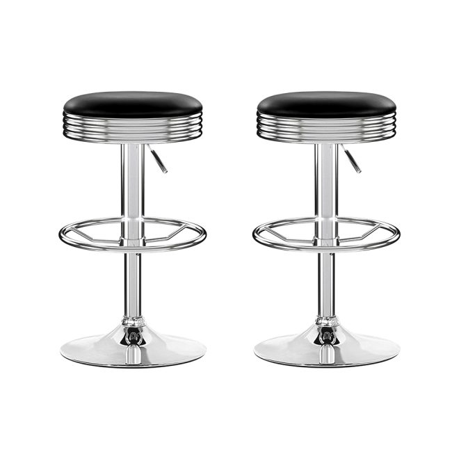 Backless PU Leather Bar Stools – Chrome