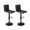 Faux Linen Bar Stools – Black – 2