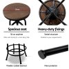 Bar Stool Industrial Round Seat Wood Metal – Black and Brown – 1