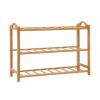 3 Tiers Bamboo Shoe Rack Storage Organiser Wooden Shelf Stand Shelves