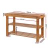 Bamboo Shoe Rack Wooden Seat Bench Organiser Shelf Stool