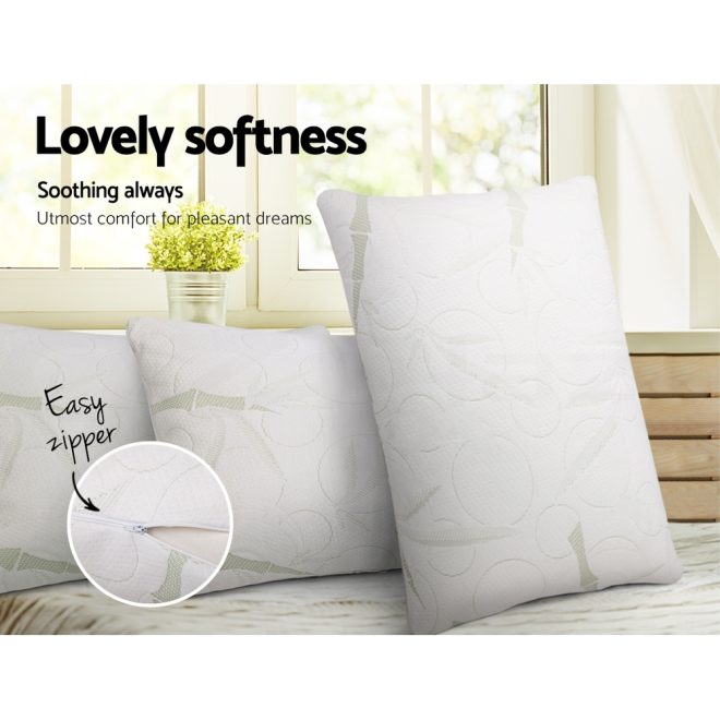 Memory Foam Pillow Bamboo Twin Pack