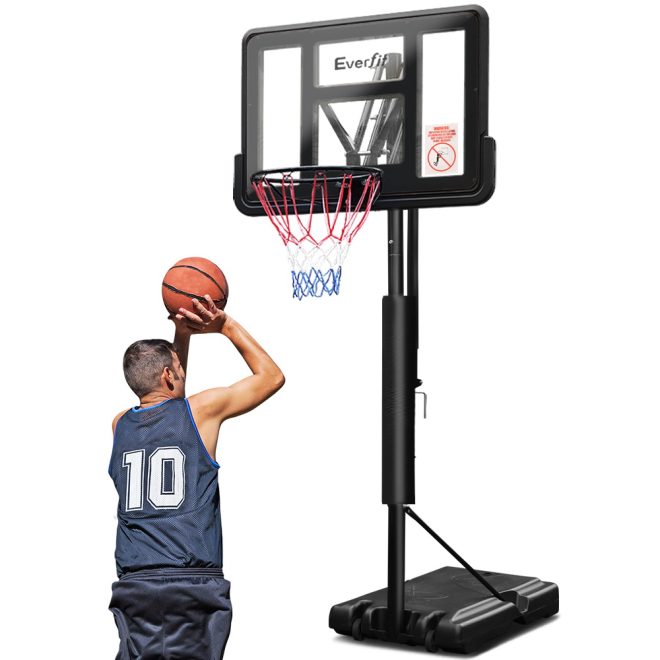 3.05M Basketball Hoop Stand System Ring Portable Net Height Adjustable – Black