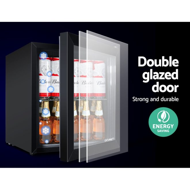 Bar Fridge Glass Door Mini Freezer Fridges Countertop Beverage Commercial – 46 L