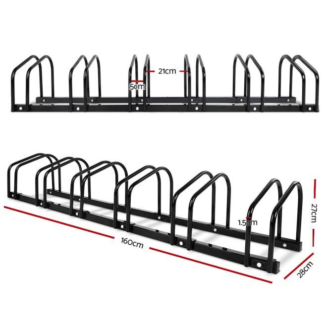 Stand Floor Bicycle Storage – Black, 6 Bike