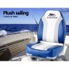 2X Folding Boat Seats Marine Seat Swivel High Back 12cm Padding Blue