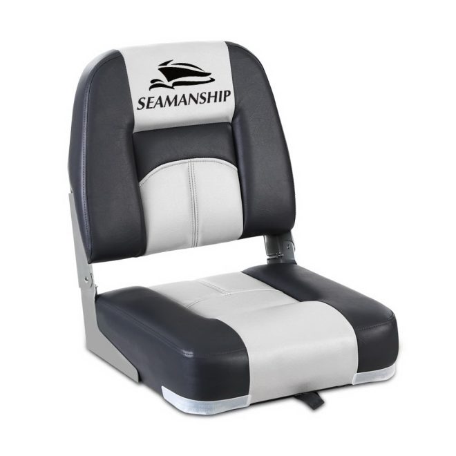 Set of 2 Folding Boat Seats Seat Marine Seating Set Swivels All Weather – Grey