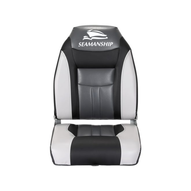 Set of 2 Folding Swivel Boat Seats – Black