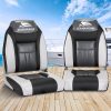 Set of 2 Folding Swivel Boat Seats – Black