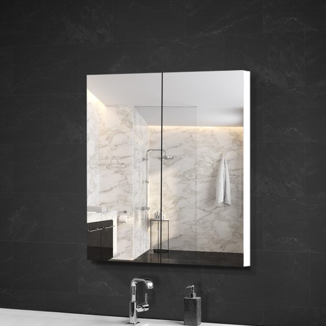 Bathroom Mirror Cabinet 600mm x720mm – White