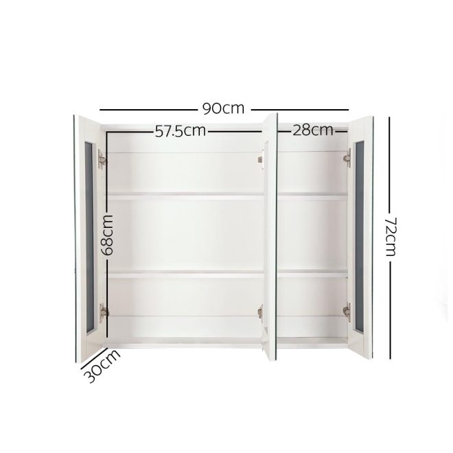 Bathroom Mirror Cabinet 900mm x720mm – White