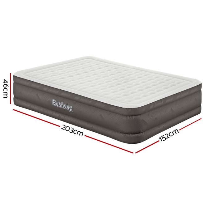 Air Mattress Queen Inflatable Bed 46cm Airbed Grey