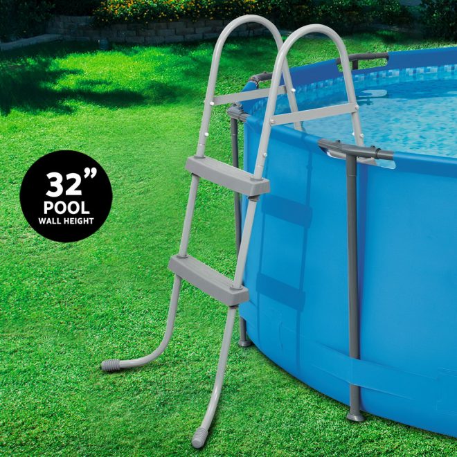 Pool Ladder 84cm 2 Step Above Ground Swimming Pools Removable Steps Stairs