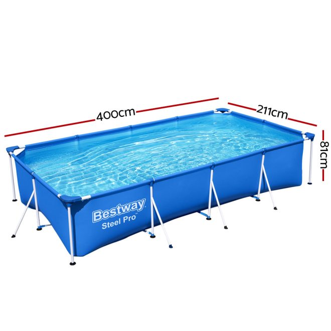 Swimming Pool 400x211x81cm Steel Frame Above Ground Pools 5700L