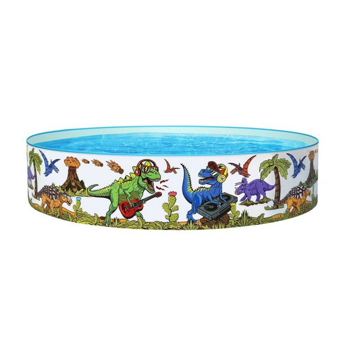 Kids Pool 183x38cm Round Above Ground Rigid Swimming Pools Dinosaur 946L