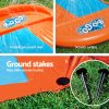 Bestway Inflatable Water Slip Slide Splash Toy Outdoor Play 4.88M – Orange and Blue, Double Kids