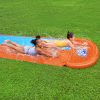 Bestway Inflatable Water Slip Slide Splash Toy Outdoor Play 4.88M – Orange and Blue, Double Kids