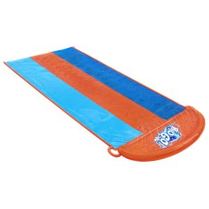 Bestway Inflatable Water Slip Slide Splash Toy Outdoor Play 4.88M – Orange and Blue, Triple Kids