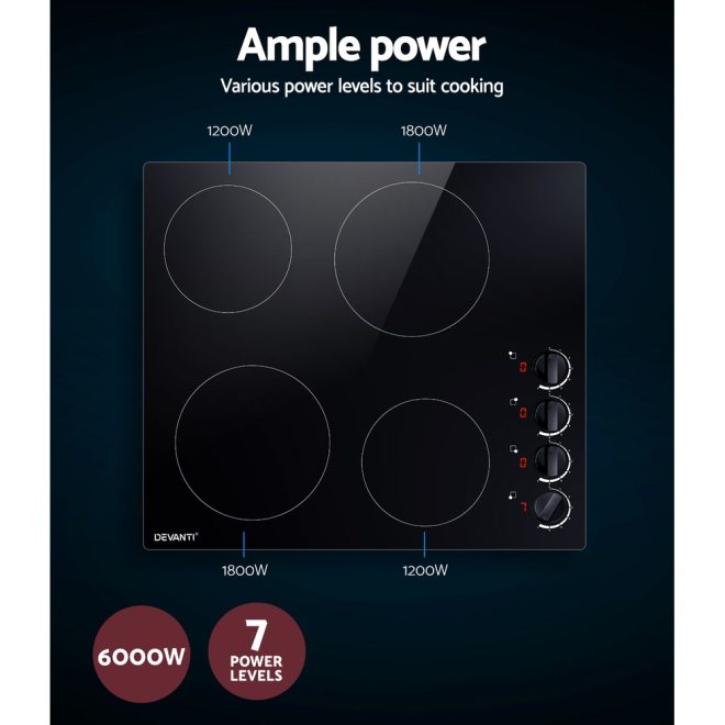 Devanti Electric Ceramic Cooktop 60cm