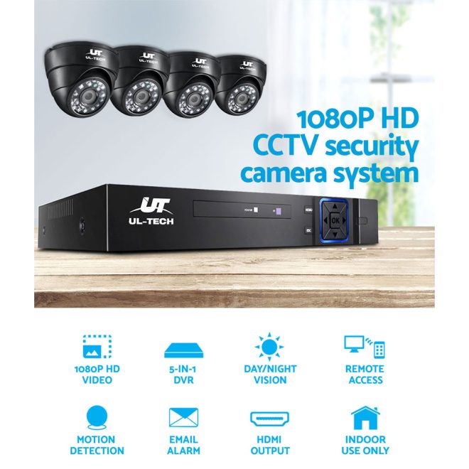 CCTV Security System 4CH DVR 1080P 4 Camera Sets – 1 TB