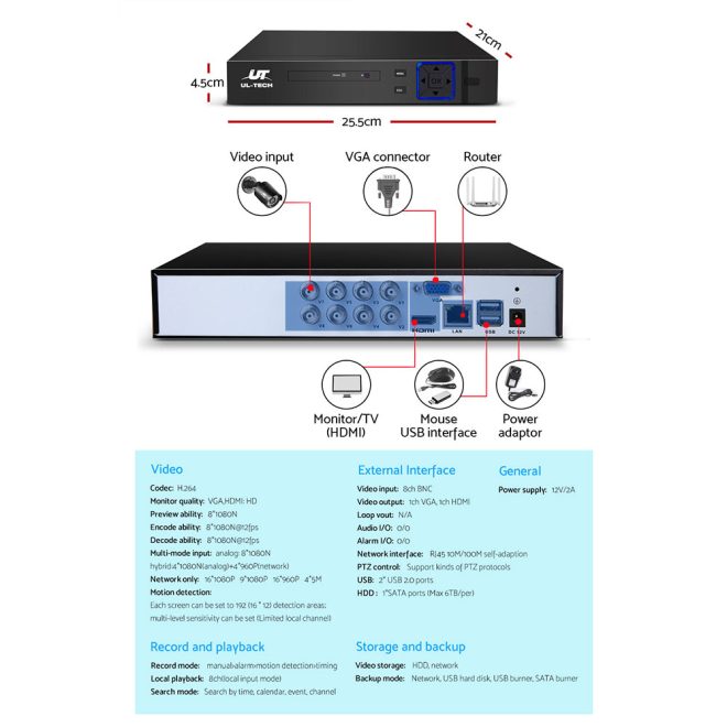 CCTV Security System 8CH DVR 1080P Camera Sets