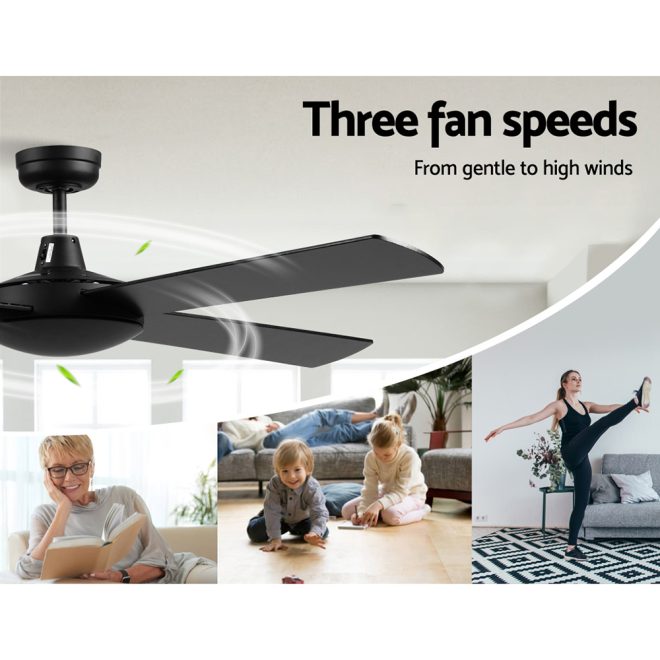 52” Ceiling Fan w/Remote – Black