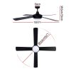 52” Ceiling Fan w/Light w/Remote Timer – Black