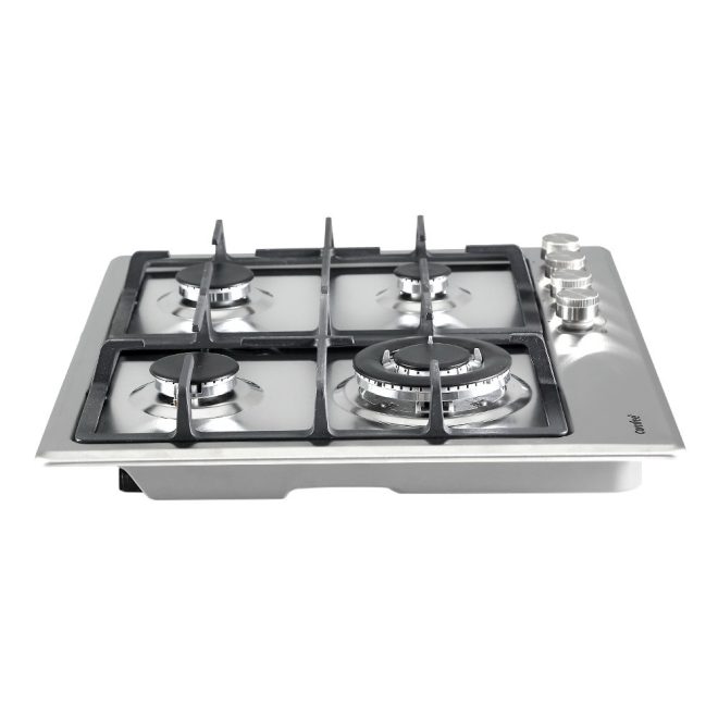 60cm Gas Cooktop 4 Burners Kitchen Gas Hob Trivets Stove Cook Top Black – Steel