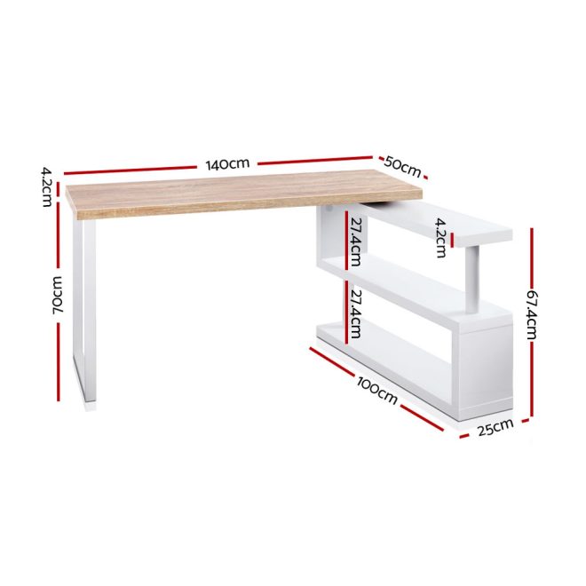 Computer Desk Bookshelf 140CM