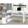 Computer Desk L-Shape Bookshelf White