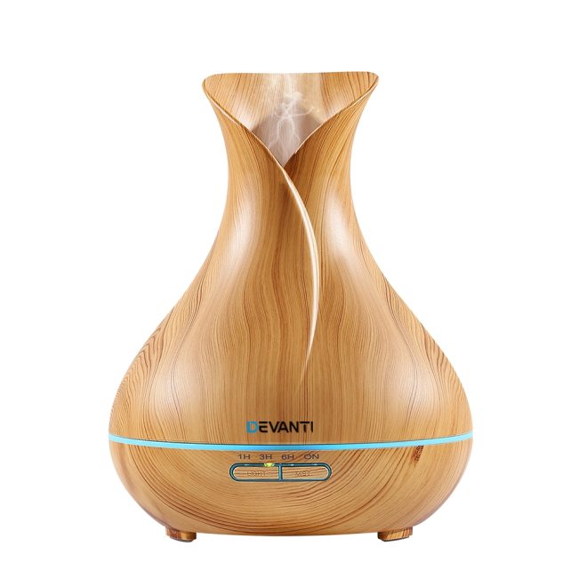 400ml 4 in 1 Aroma Diffuser with remote control – Light Wood