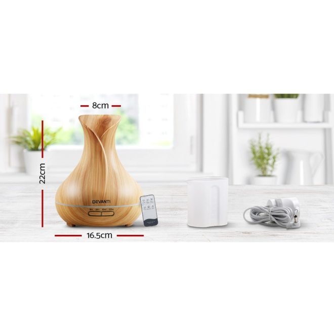 400ml 4 in 1 Aroma Diffuser with remote control – Light Wood