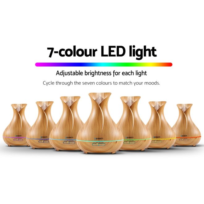 400ml 4 in 1 Aroma Diffuser with remote control – Light Wood