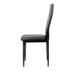 Dining Chairs Set of 4 Leather Channel Tufted Black