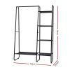 Closet Storage Rack Clothes Hanger Shelf Garment Rail Stand Wardrobe Organiser – Black