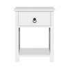 2 X Bedside Table 1 Drawer with Shelf – EMMA White