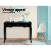 Hall Console Table Hallway Side Dressing Entry Wooden French Drawer – Black