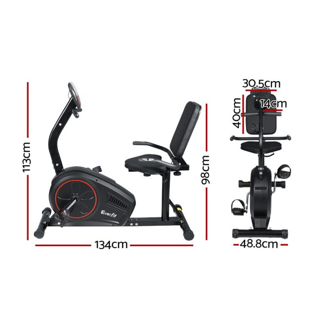 Exercise Bike Magnetic Recumbent Indoor Cycling Home Gym Cardio 8 Level