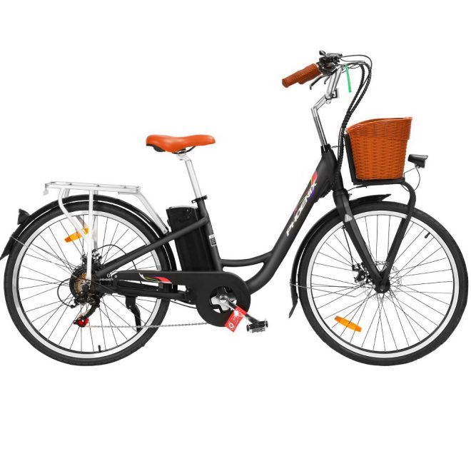 26 inch Electric Bike City Bicycle eBike e-Bike Urban Bikes – Black