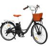 26 inch Electric Bike City Bicycle eBike e-Bike Urban Bikes – Black