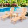 3 Piece Outdoor Beach Chair and Table Set – Natural