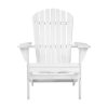 Outdoor Furniture Beach Chair Wooden Adirondack Patio Lounge Garden – White