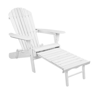 Adirondack Beach Chair with Ottoman – White