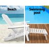 Adirondack Beach Chair with Ottoman – White – 1