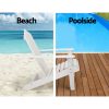 Outdoor Sun Lounge Beach Chairs Table Setting Wooden Adirondack Patio Lounges Chair – White