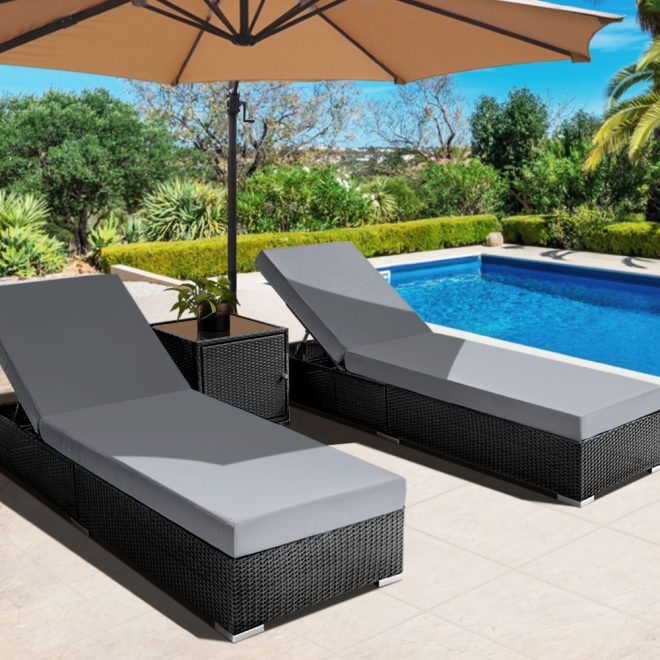 Sun Lounge Outdoor Furniture Day Bed Wicker Rattan Garden Sofa – 3