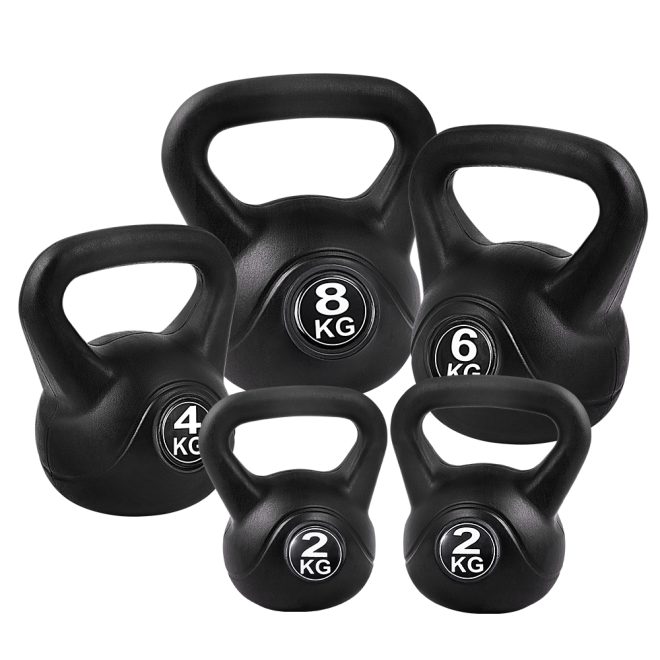 22kg Kettlebell Set Weight Lifting Kettlebells Bench Dumbbells Gym Home